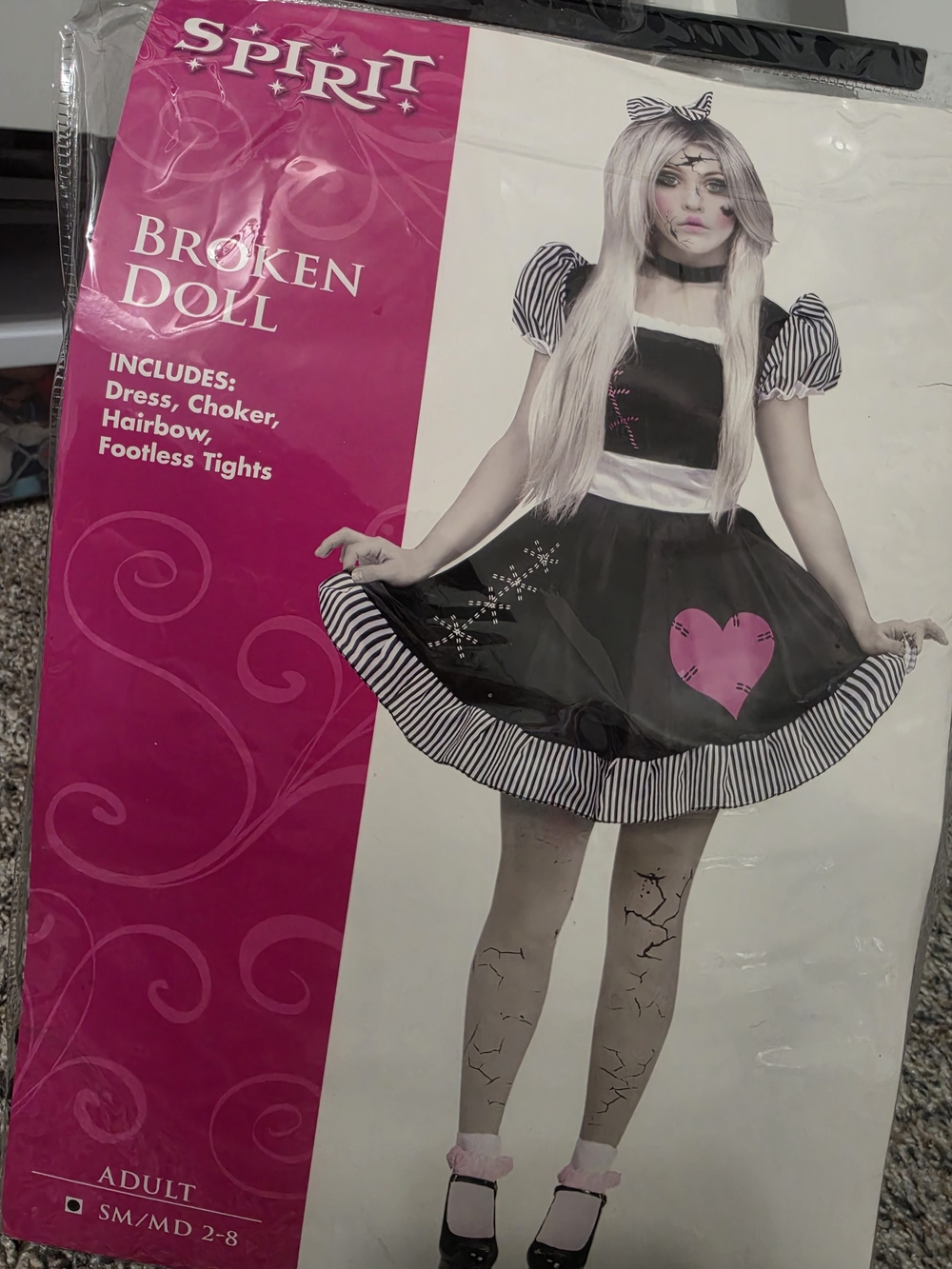Spirit Broken Doll Girls Costume - Black & Pink